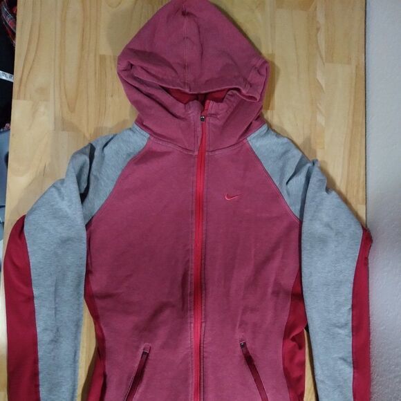 Nike Swoosh Logo Color Block Zip Up Hoodie Sweatshirt - Picture 1 of 9